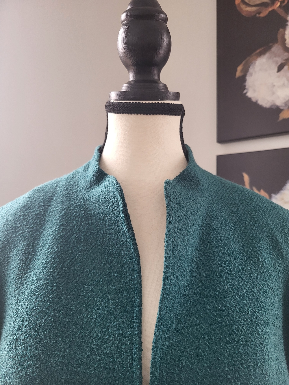Anne Klein Teal Textured Peplum Jacket - Picture 3 of 15